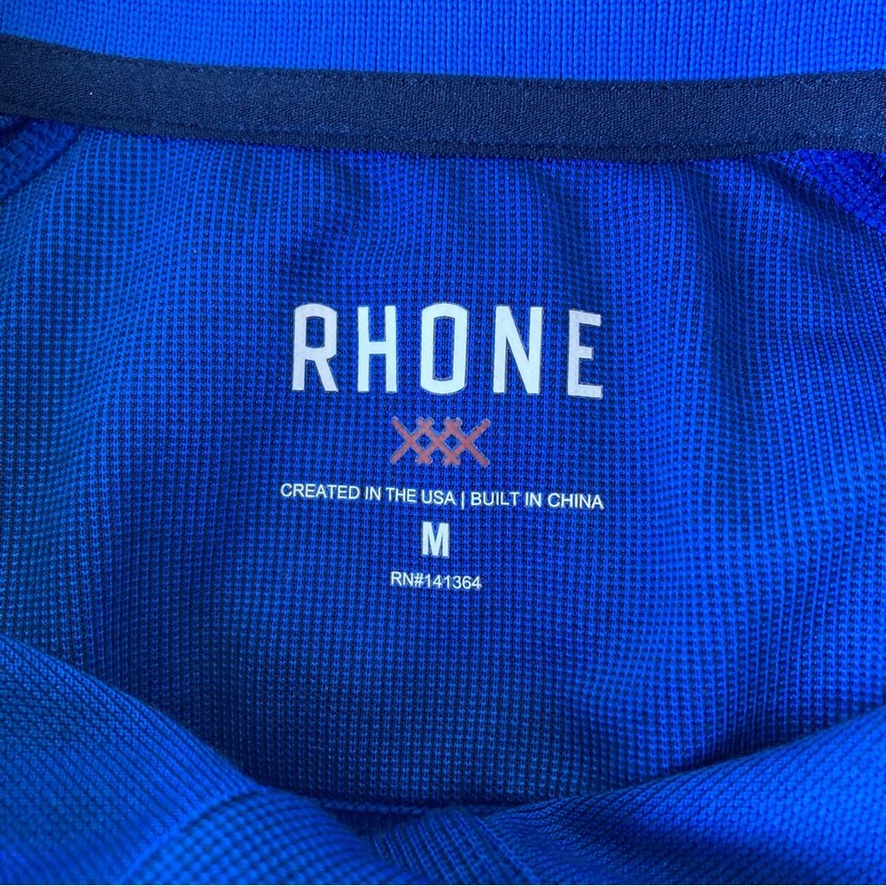 RHONE Men's Lightweight Blue Short Sleeve Golf Polo Shirt Medium - Picture 4 of 7